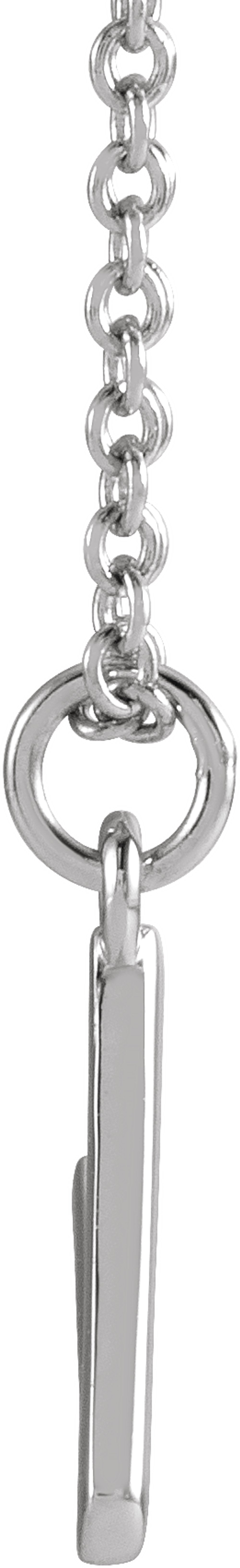 Sterling Silver Initial V Dangle 18" Necklace