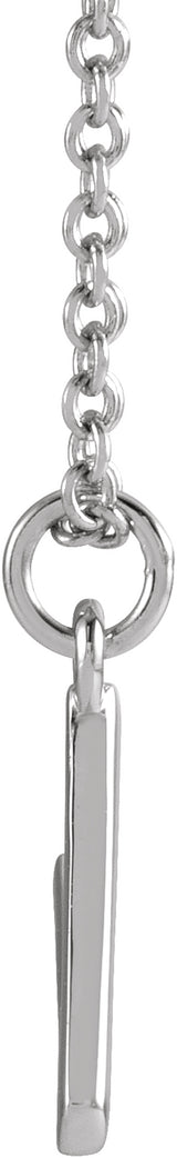 Sterling Silver Initial V Dangle 18" Necklace