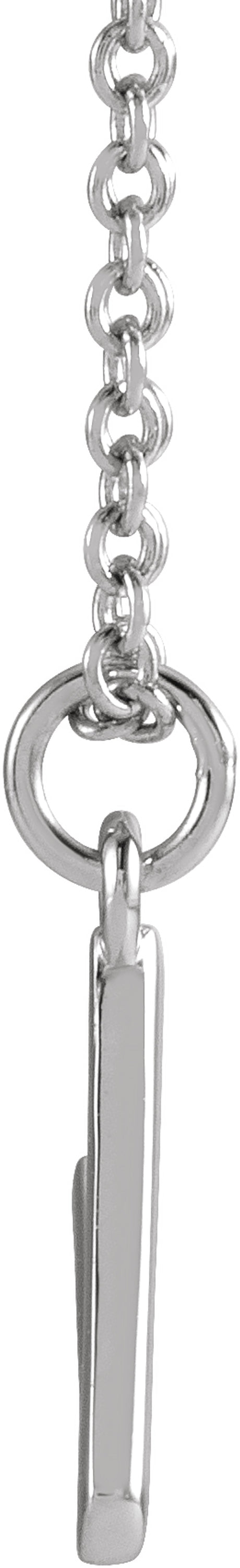 Sterling Silver Initial V Dangle 18" Necklace