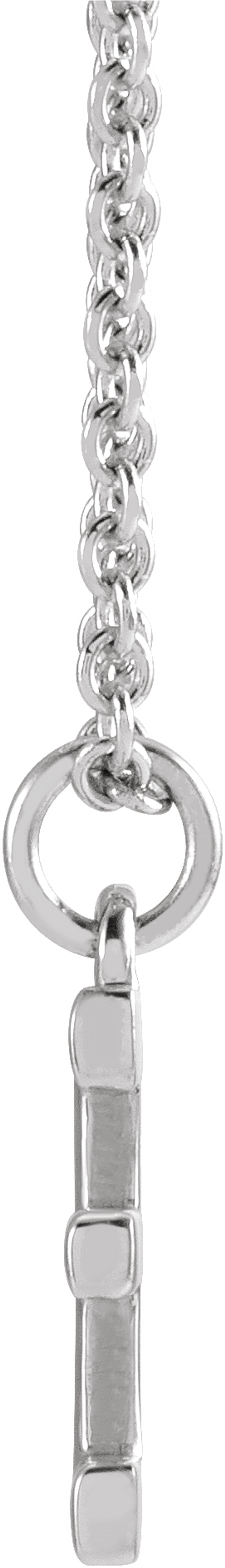 Sterling Silver Initial E Dangle 16" Necklace