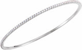 14K White 2 CTW Natural Diamond Stackable Bangle 8" Bracelet