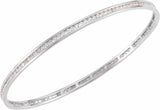 14K White 2 1/4 CTW Natural Diamond Stackable Bangle 8" Bracelet