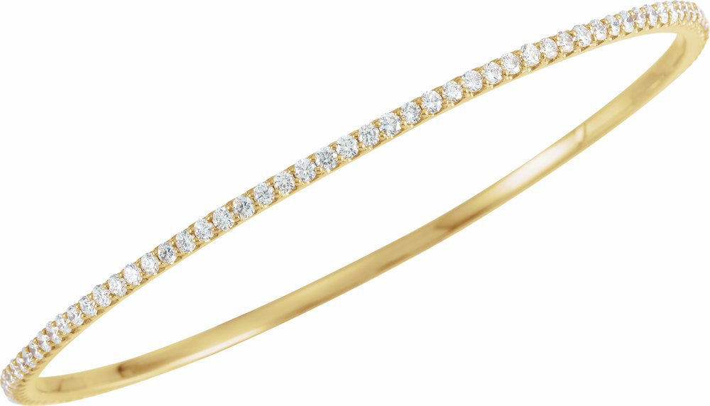 14K Yellow 3 CTW Lab-Grown Diamond Stackable Bangle 8" Bracelet