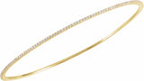 14K Yellow 1 CTW Natural Diamond Stackable Bangle 8" Bracelet