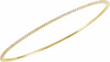 14K Yellow Gold 1 CTW Natural Diamond Stackable Bangle 8" Bracelet