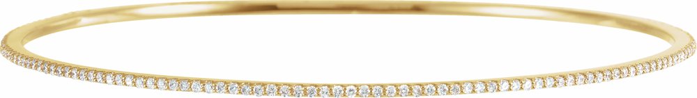 14K Yellow 1 CTW Natural Diamond Stackable Bangle 8" Bracelet