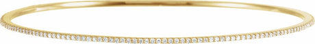 14K Yellow Gold 1 CTW Natural Diamond Stackable Bangle 8" Bracelet