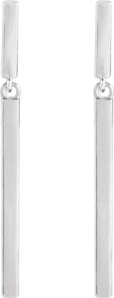 Sterling Silver 25.9x1.8 mm Articulated Bar Earrings