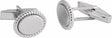 14K White Gold 15.6x12.5 mm Rope Pattern Cuff Links