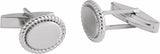 Sterling Silver 15.6x12.5 mm Rope Pattern Cuff Links