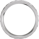 14K White 6.75 mm Rope Hand-Woven Flat Comfort-Fit Band Size 10