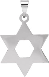 14K White Gold 17x15 mm Star of David Pendant