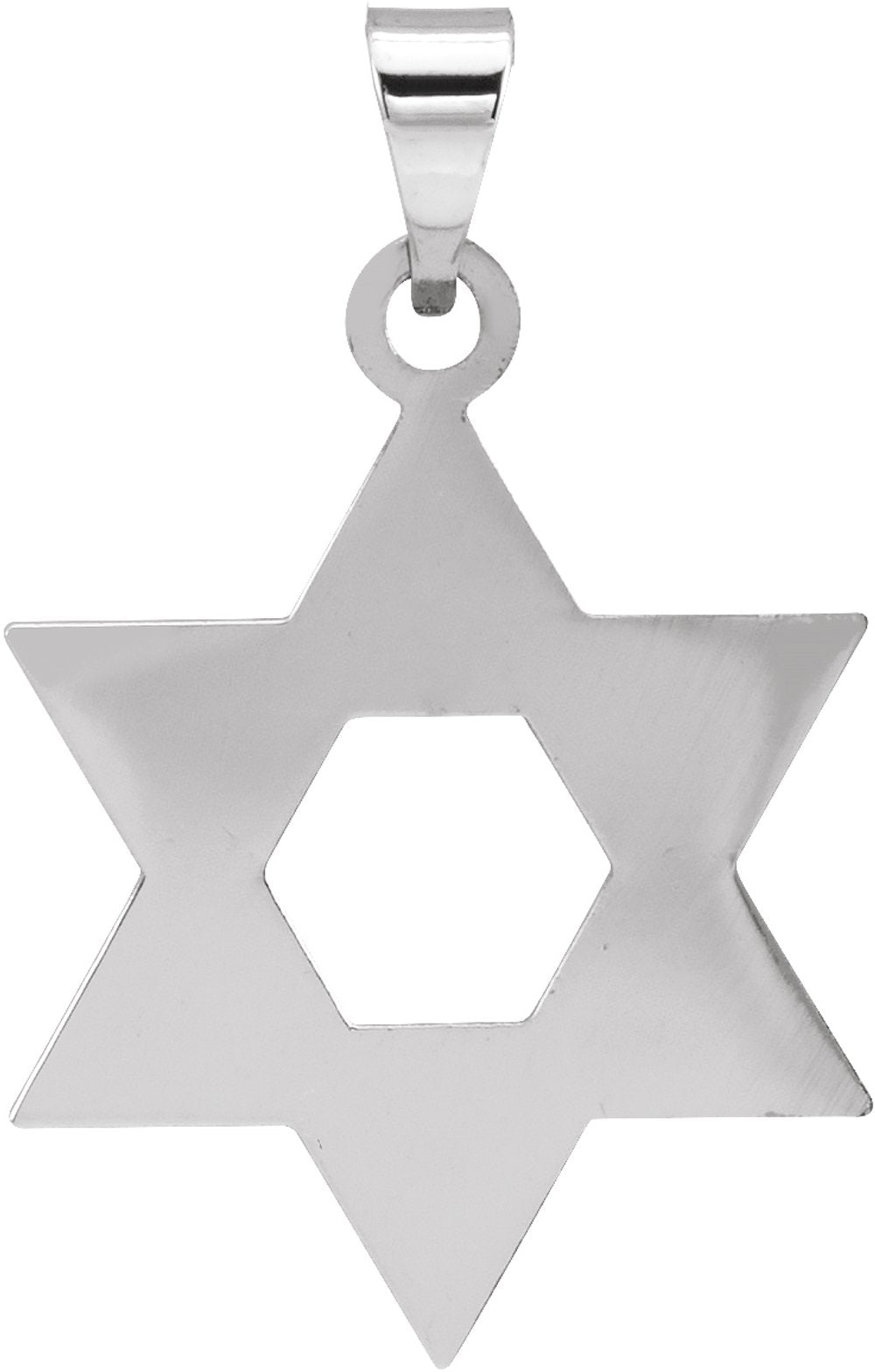 14K White 17x15 mm Star of David Pendant