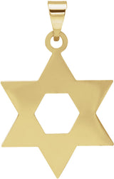 14K Yellow Gold 17x15 mm Star of David Pendant