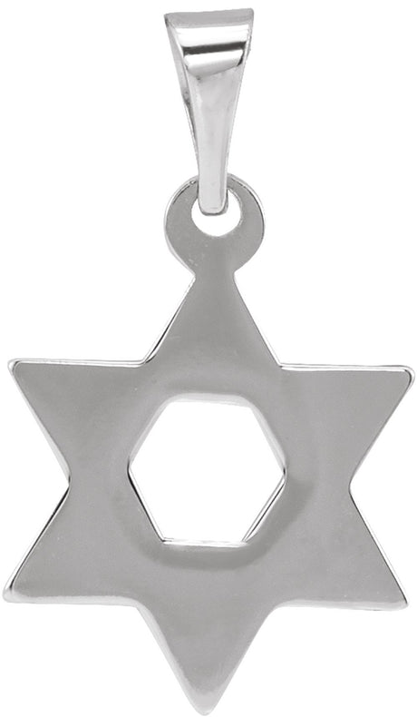 14K White Gold 14x12 mm Star of David Pendant