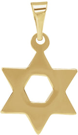 14K Yellow 14x12 mm Star of David Pendant