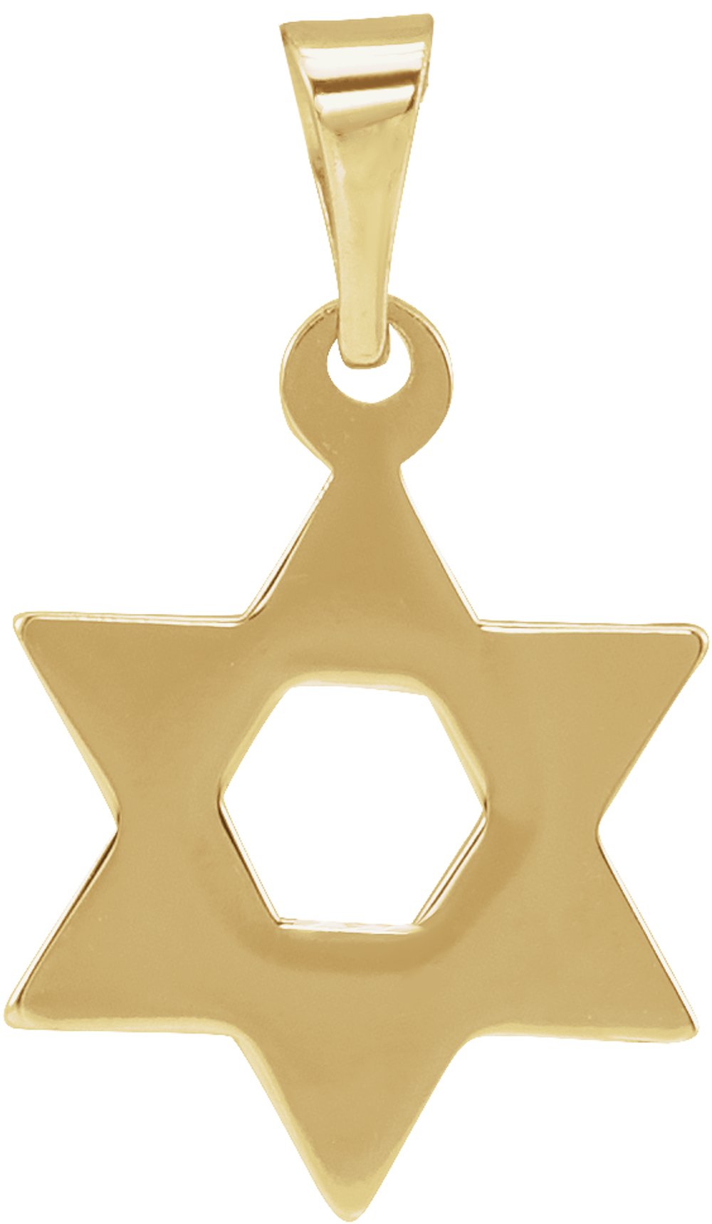 14K Yellow Gold 14x12 mm Star of David Pendant