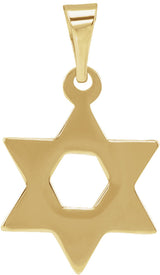 14K Yellow Gold 14x12 mm Star of David Pendant