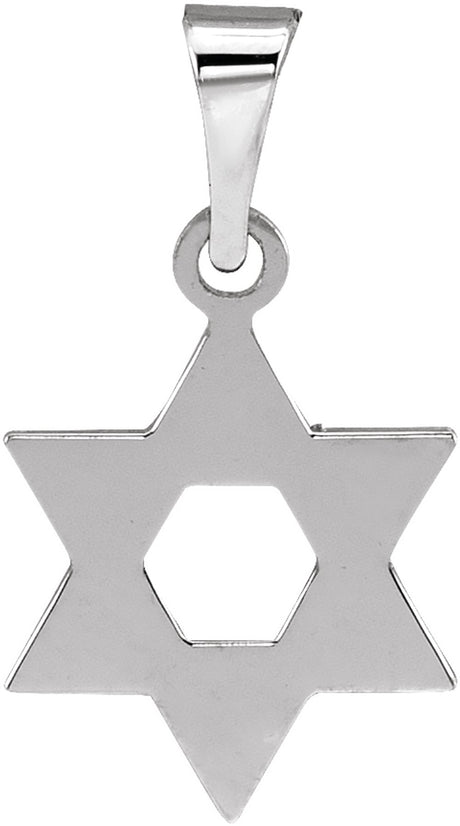 Sterling Silver 12x9 mm Star of David Pendant
