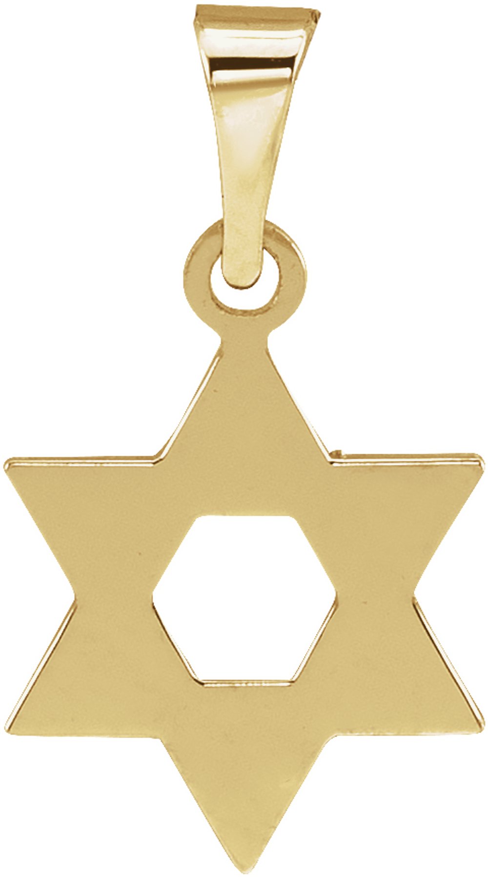 14K Yellow Gold 12x9 mm Star of David Pendant