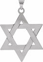 14K White 32x26 mm Star of David Pendant