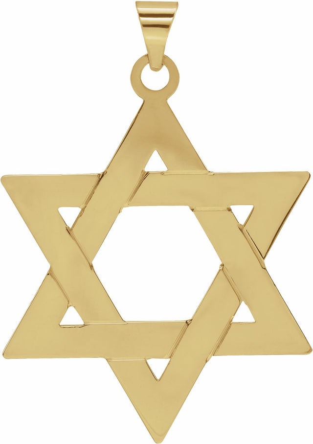 14K Yellow 32x26 mm Star of David Pendant