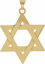 14K Yellow Gold 32x26 mm Star of David Pendant