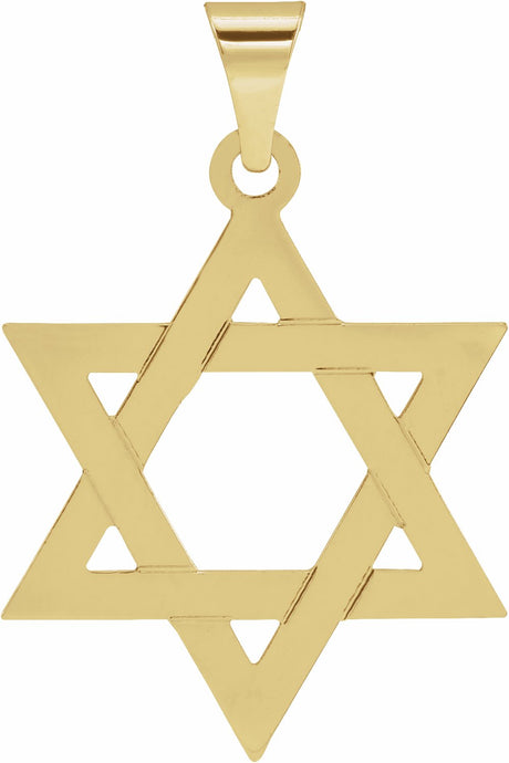 14K Yellow 25x19 mm Star of David Pendant