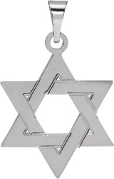 14K White 17x15 mm Star of David Pendant