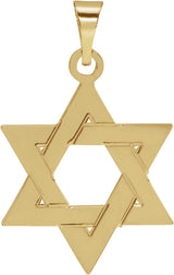 14K Yellow 17x15 mm Star of David Pendant