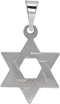 14K White 14x12 mm Star of David Pendant