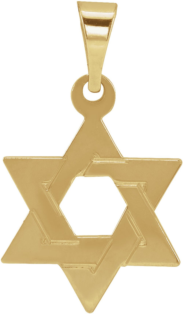 14K Yellow 14x12 mm Star of David Pendant