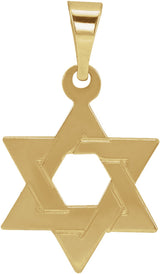 14K Yellow Gold 14x12 mm Star of David Pendant