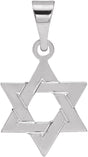 14K White 12x9 mm Star of David Pendant