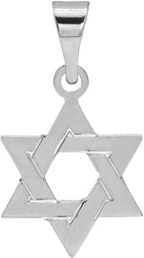 14K White Gold 12x9 mm Star of David Pendant