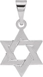 14K White Gold 12x9 mm Star of David Pendant
