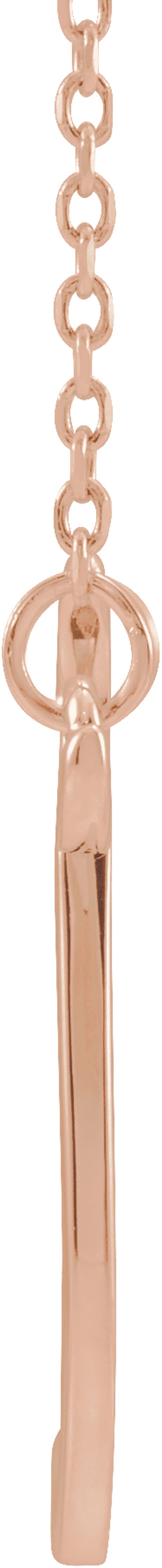 14K Rose Script Initial S 16" Necklace