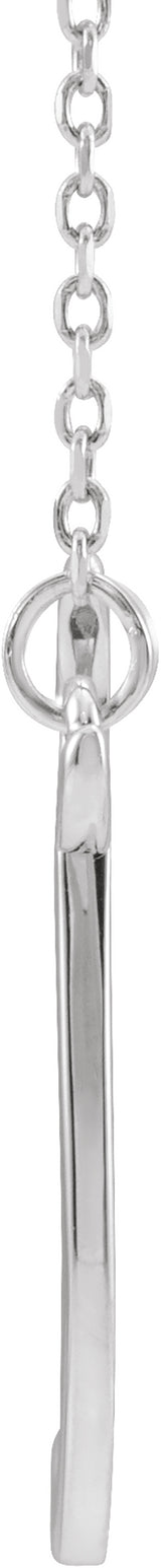 Sterling Silver Script Initial H 16" Necklace