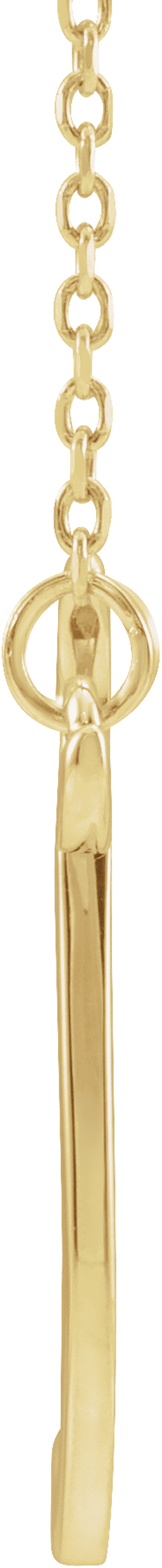 14K Yellow Gold Script Initial R 16" Necklace