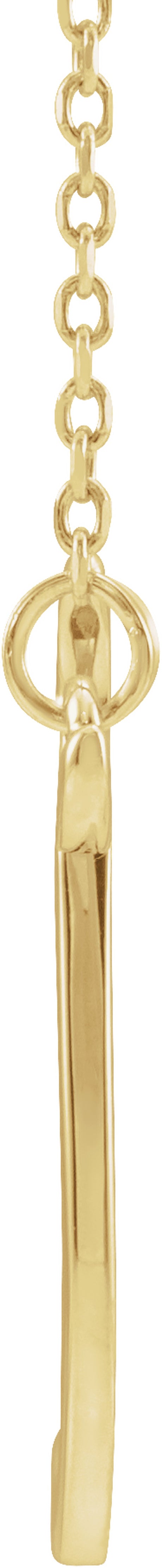 14K Yellow Gold Script Initial R 16" Necklace