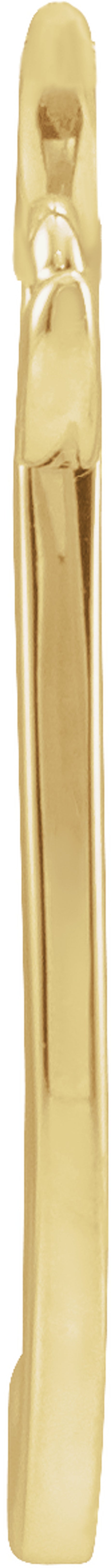 14K Yellow Gold Script Initial R Necklace Center