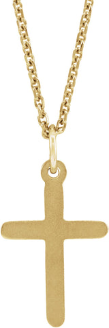 14K Yellow Gold Cross 18" Necklace