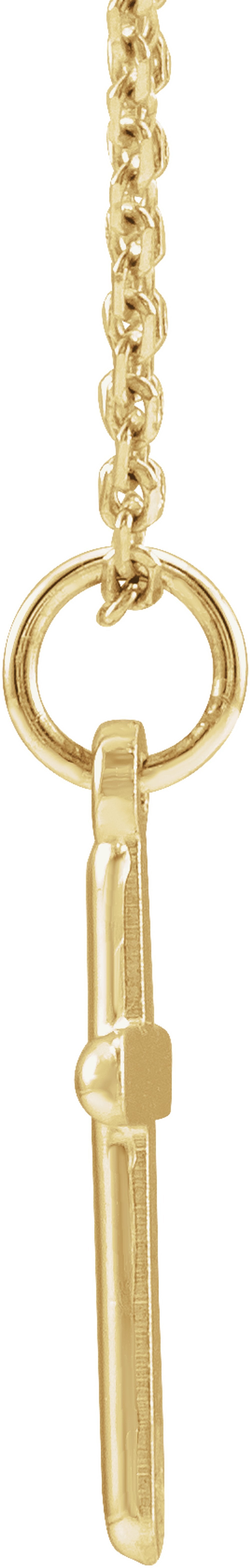 14K Yellow Gold Cross 18" Necklace