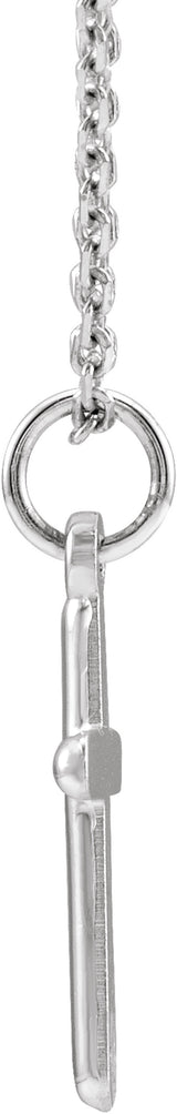 14K White Gold Cross 18" Necklace