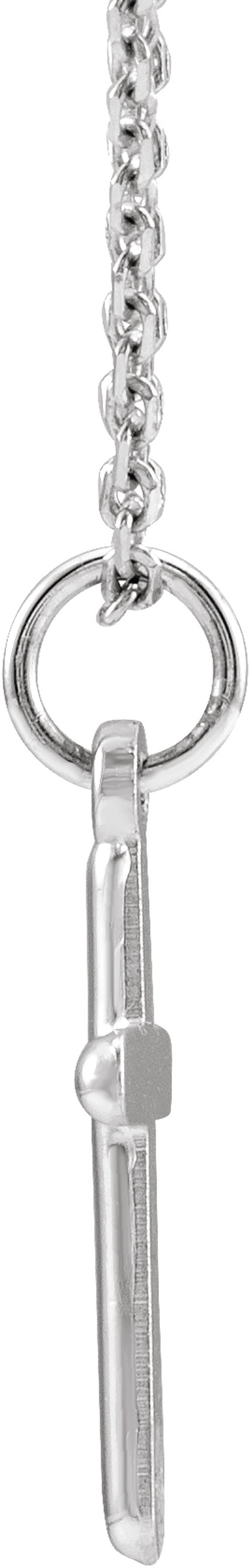14K White Gold Cross 18" Necklace