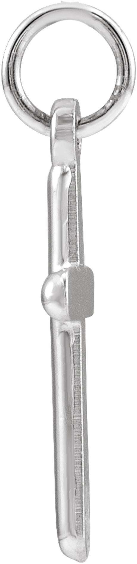 14K White Gold Cross Pendant