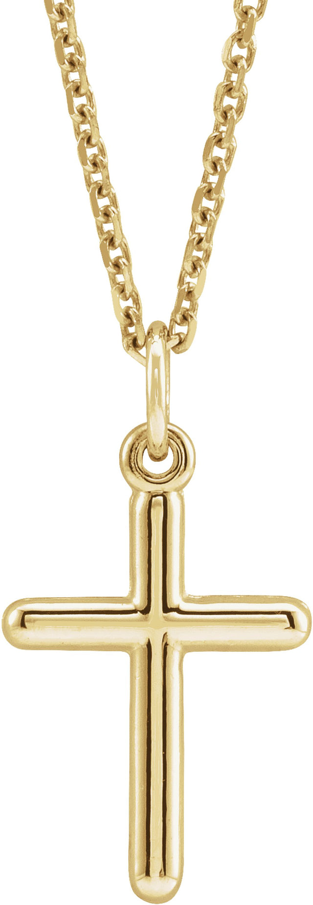 14K Yellow Gold Cross 18" Necklace