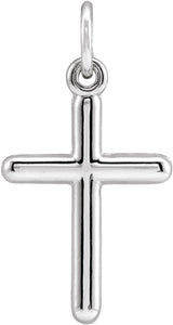 14K White Cross Pendant