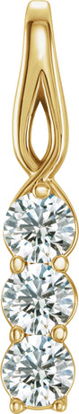 14K Yellow Gold 1/4 CTW Natural Diamond Three-Stone Pendant