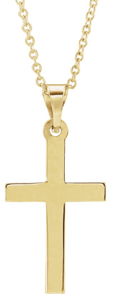 14K Yellow Cross 18" Necklace